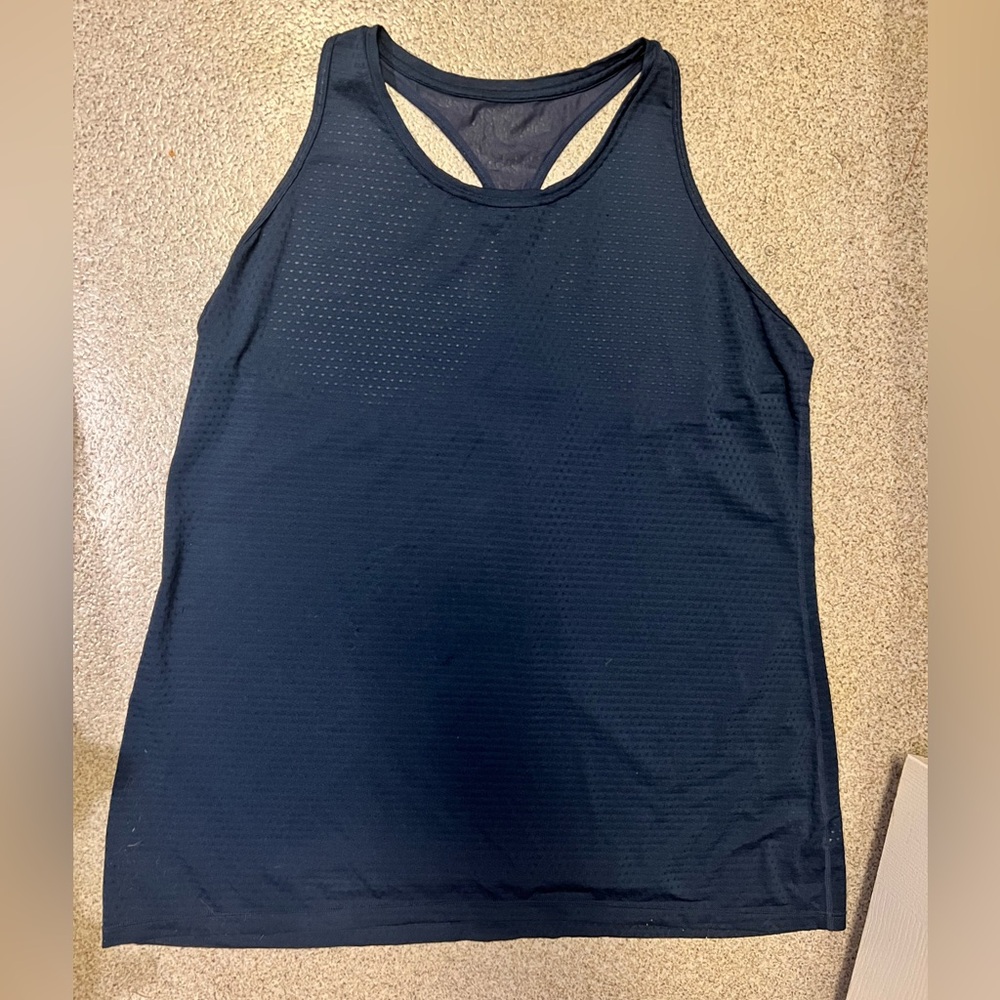 Athleta Dark Blue Textured Mesh Tanktop